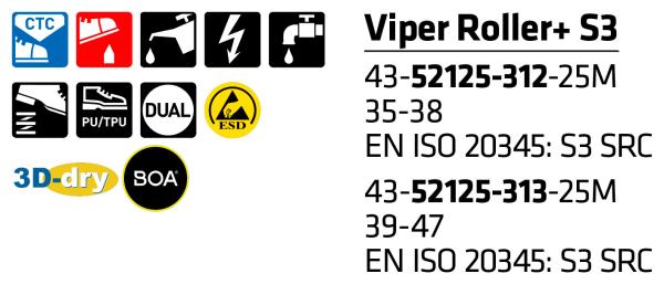 SIEVI VIPER ROLLER+ S3 Größe 39-47
